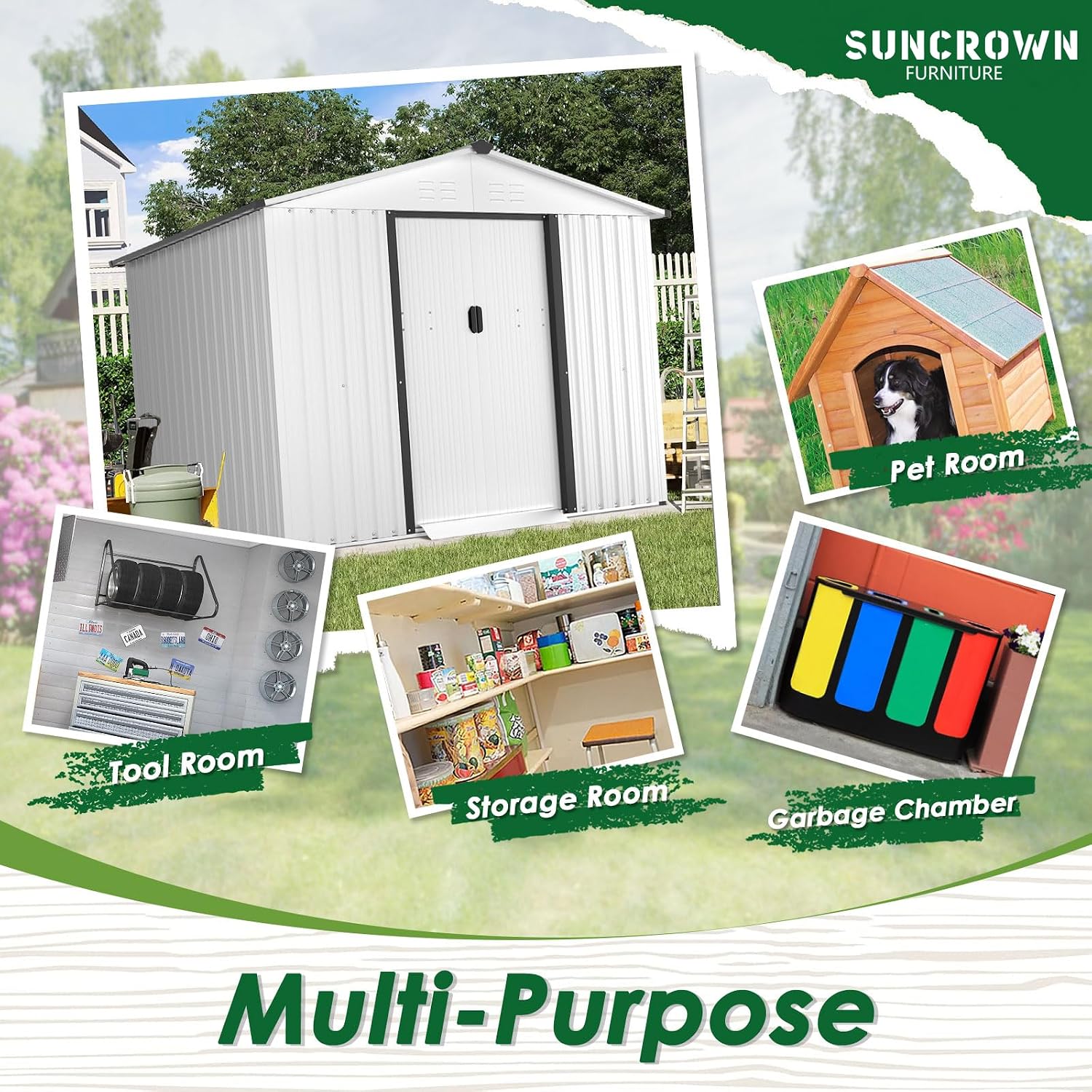 Gardening Tools In - Outdoor Storage Shed 6X8 FT Sliding