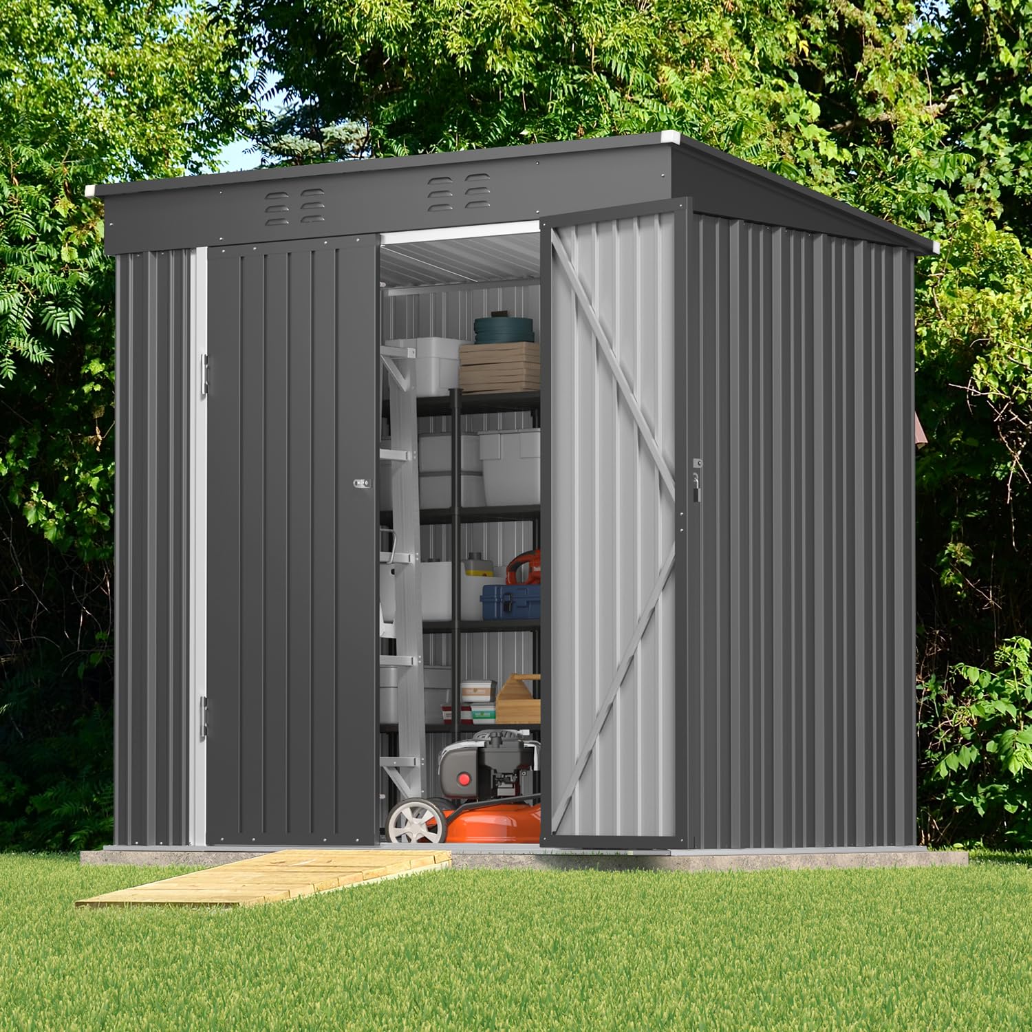 Metal Outdoor Storage Shed 6x4 - đánh giá và giá Gardening Tools In