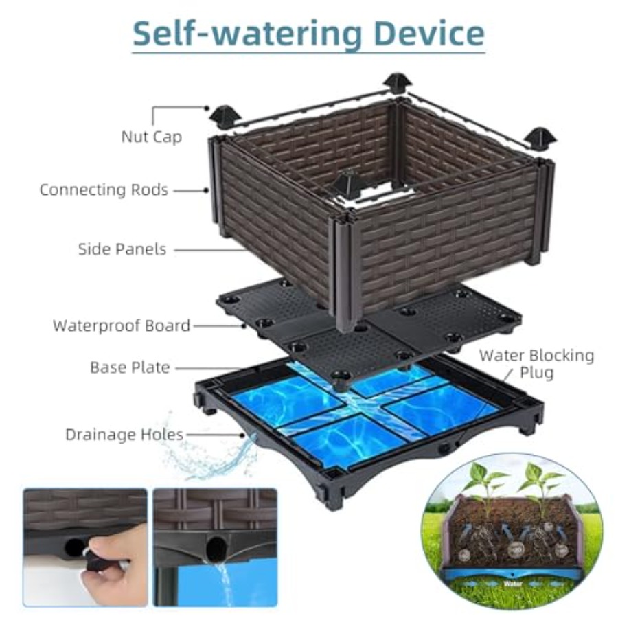 Outdoor self-watering raised p - đánh giá và giá Self-Watering Planter