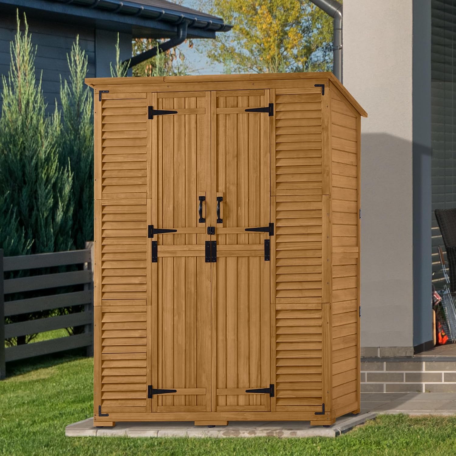 Outdoor Storage Cabinet with S - đánh giá và giá Gardening Tools In