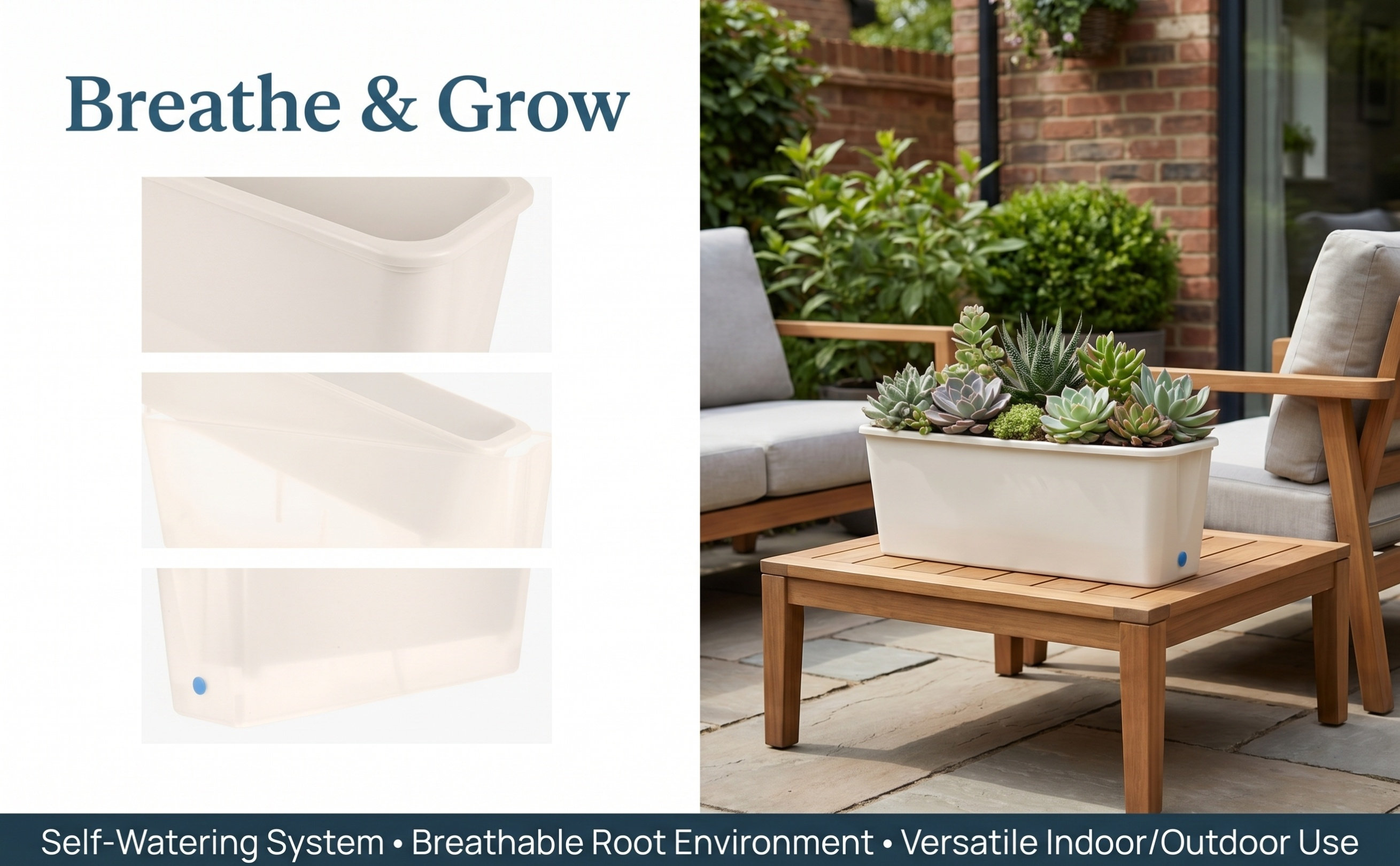 Windowsill Planter Box Rectang - đánh giá và giá Self-Watering Planter