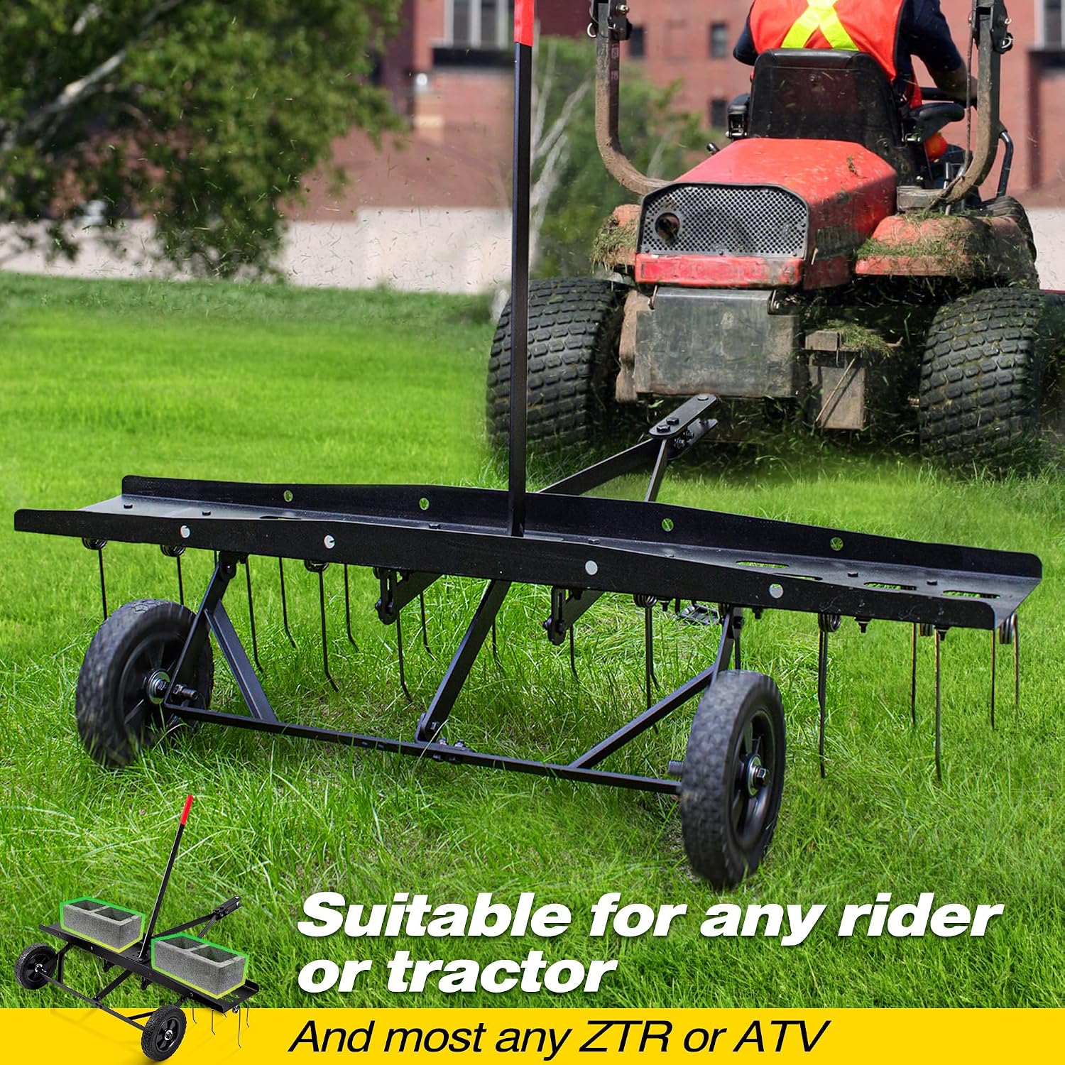 Tow Behind Lawn Dethatcher Rak - đánh giá và giá Gardening Yard Tools
