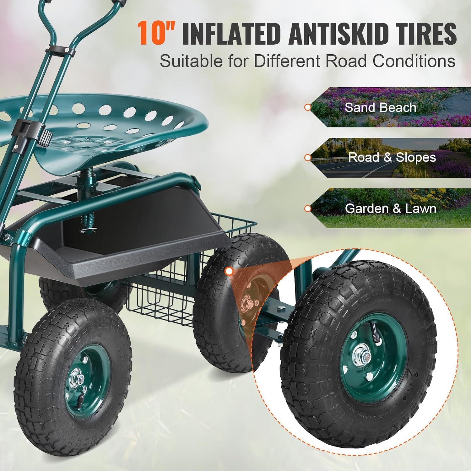 Garden Cart Rolling Workseat w - đánh giá và giá Gardening Yard Tools