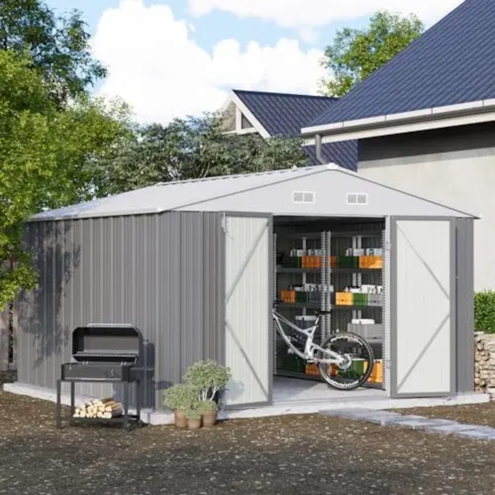 10x10 FT Metal Storage Shed, B - đánh giá và giá Gardening Tools In
