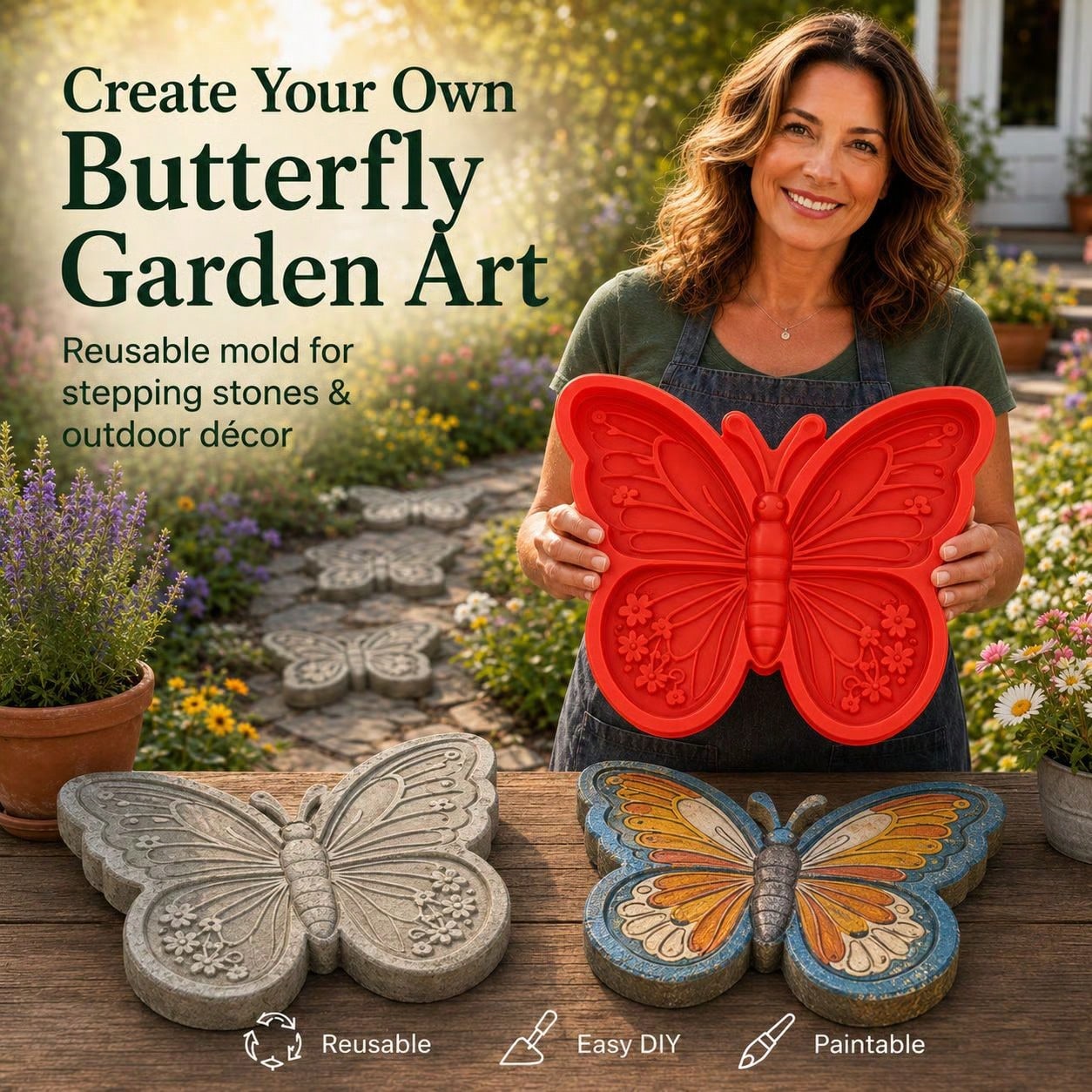 1pc Sunflower Stepping Stone M - đánh giá và giá Gardening Tools Gift Ideas